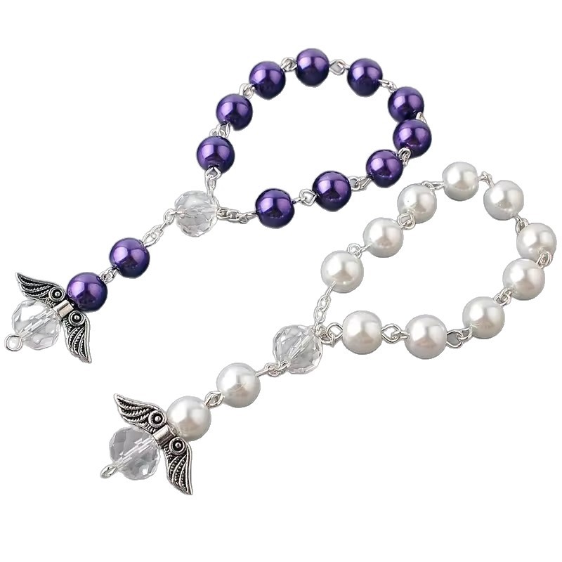 Cristal pulsera de perlas