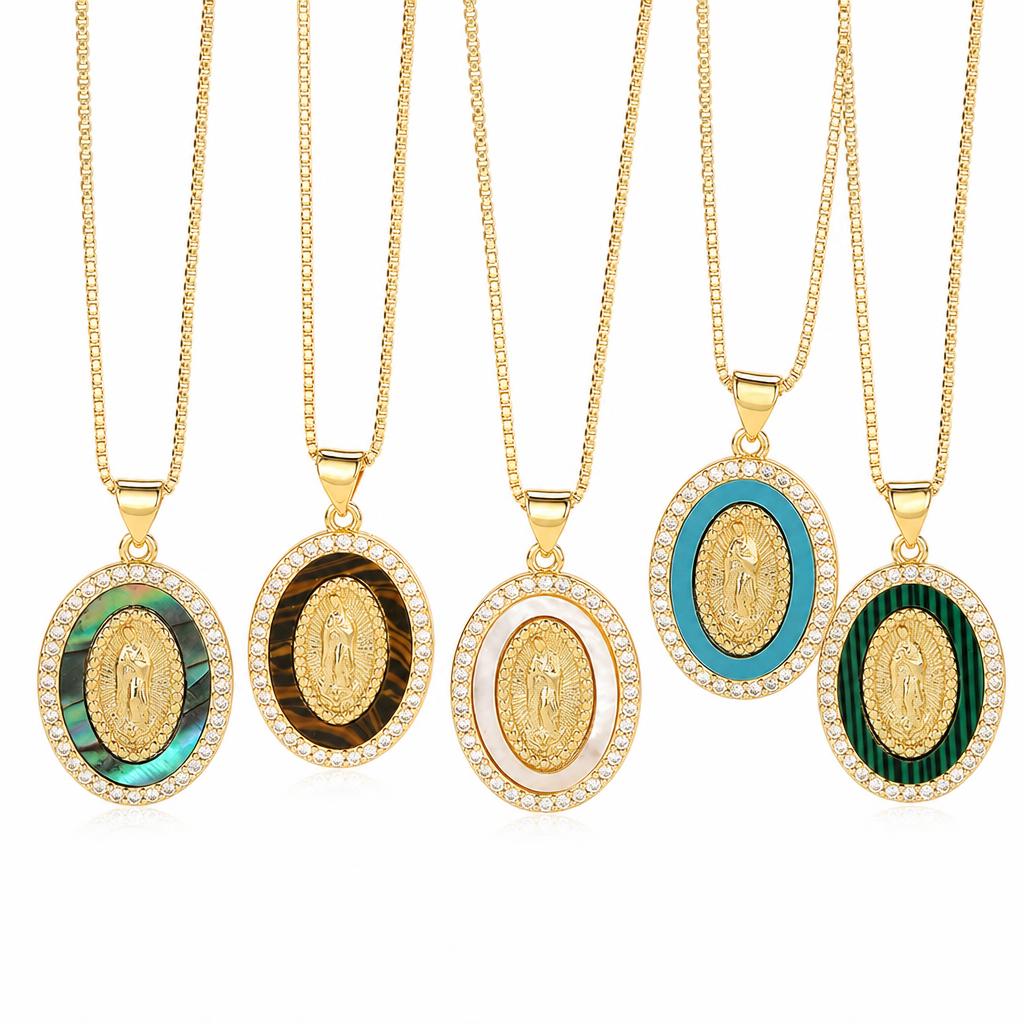 Cubic Zircon Micro Pave Brass Necklace