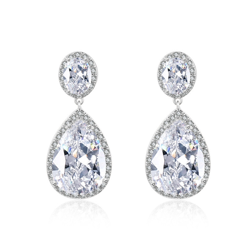 Zircon cubique ( CZ ) Boucles d'oreilles pendantes