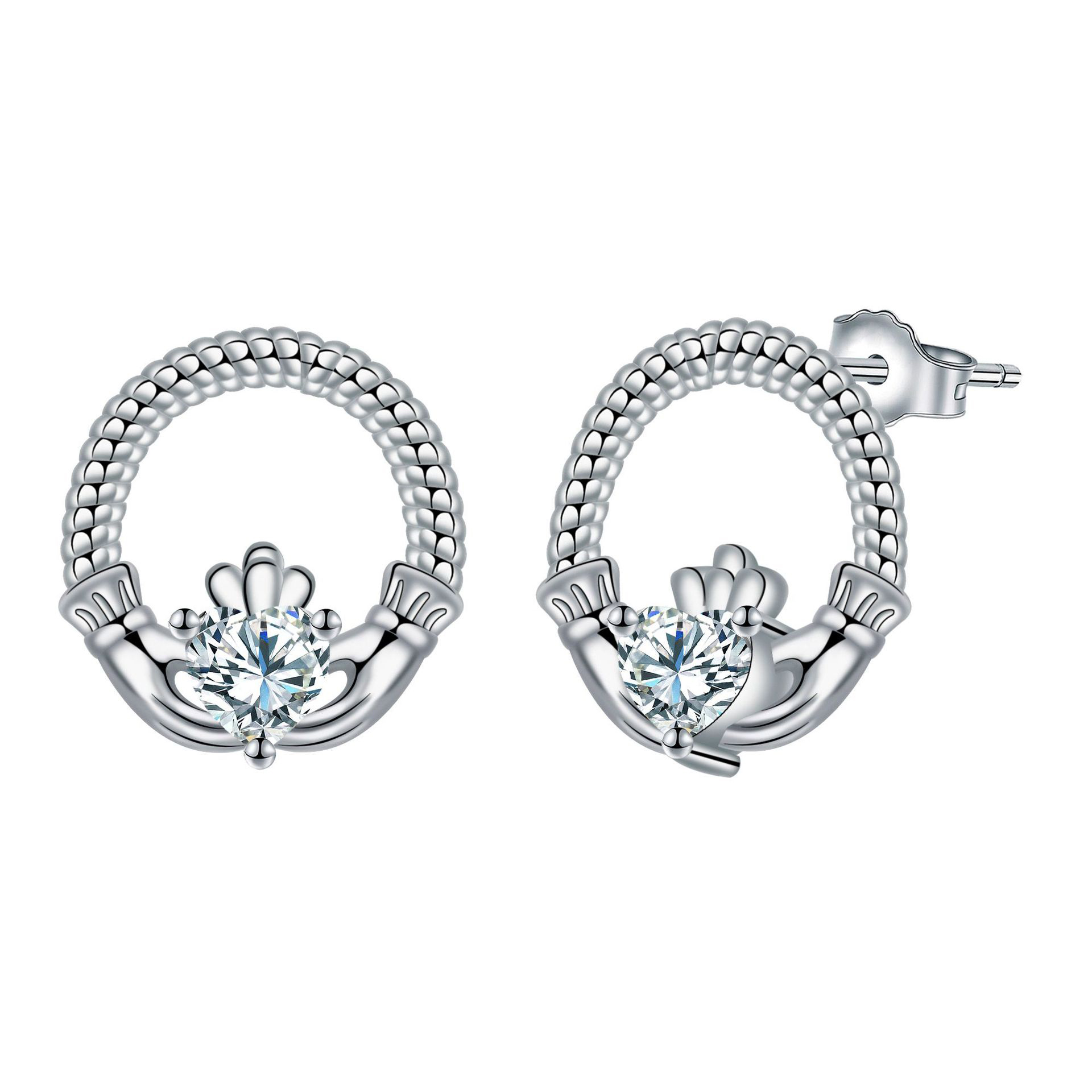 Boucles d'oreilles en laiton zircon cubique pavent