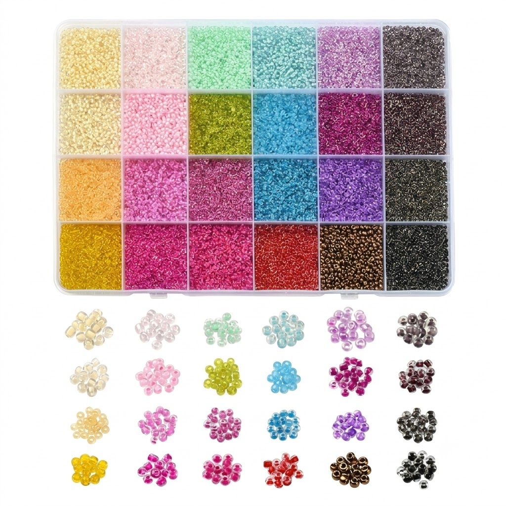 Blandet Glass Seed Beads