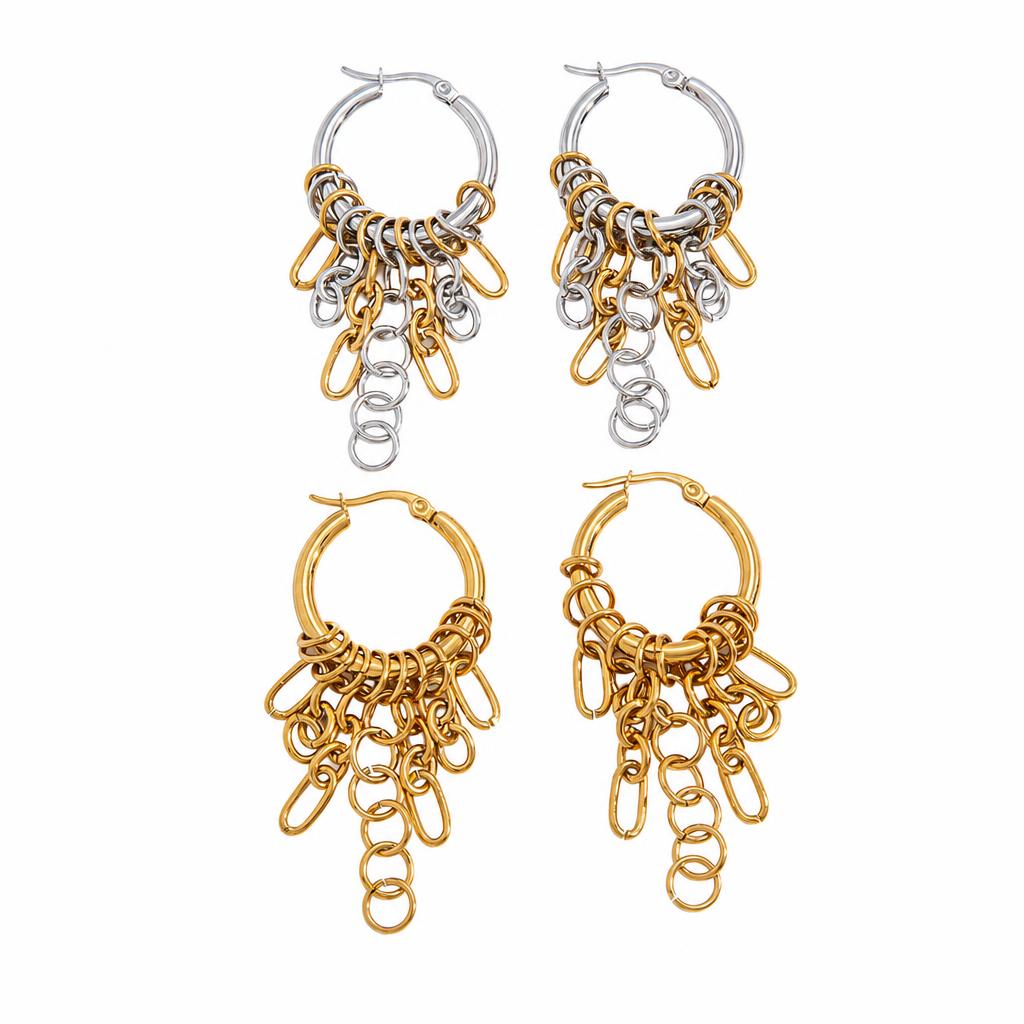 Boucle d’oreille goutte strass Hoop