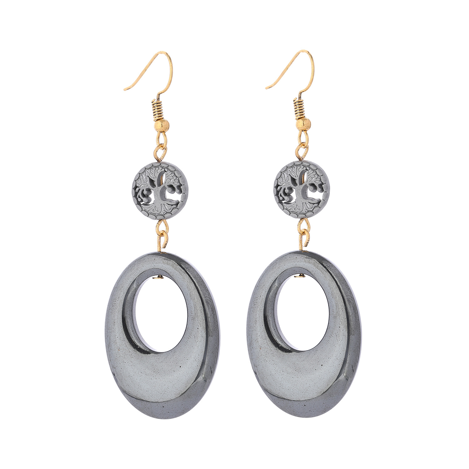 Boucles d'oreilles en hématite non magnétique