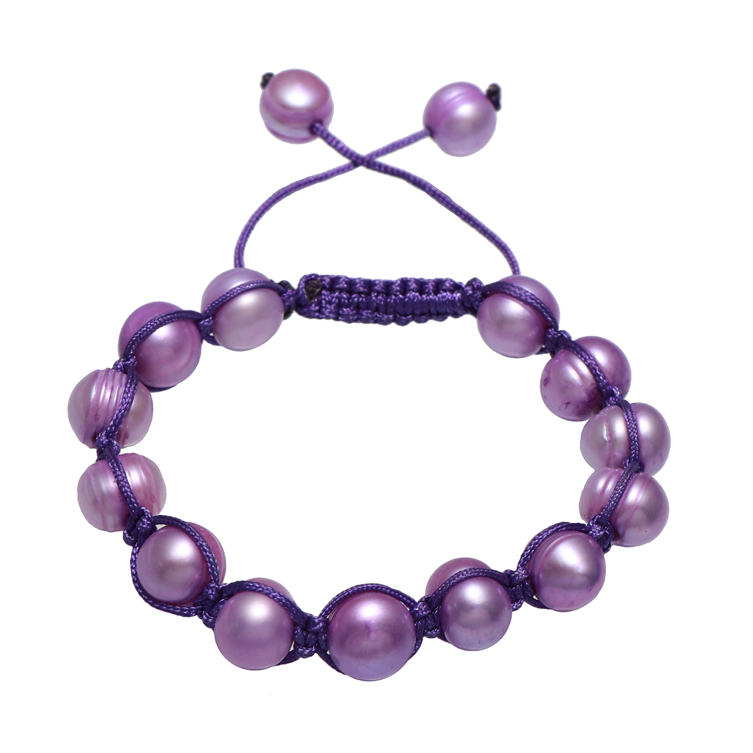 Diúilicín Péarla Woven Ball Bráisléid