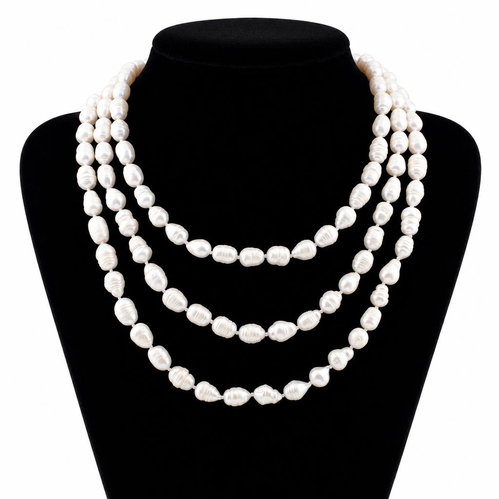 Collana di perle d'acqua dolce catena maglione