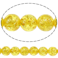 Resin Jewelry Beads Round yellow 10mm Approx 2mm Length Approx 15 Inch Sold By Lot