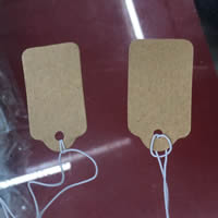 Smykker prisseddel, Kraft, med Nylonsnor, forskellig størrelse for valg, 35x18mm, 1000pc'er/Bag, Solgt af Bag