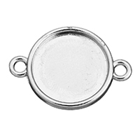 Cink Alloy priključak Podešavanje, Stan Okrugli, srebrne boje pozlaćen, 1/1 petlje, nikal, olovo i kadmij besplatno, 23x17x2mm, Rupa:Približno 2mm, Unutarnji promjer:Približno 14mm, 200računala/Lot, Prodano By Lot
