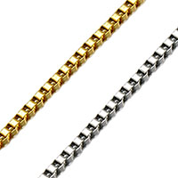 Stainless Steel Chain Necklace plated Unisex & box chain Sold Per Approx 23.6 Inch Strand