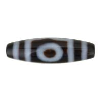 Natuurlijke Tibetaanse Agaat Dzi Beads, Ovaal, drieogige & two tone, 38x12mm, Gat:Ca 2.5mm, Verkocht door PC