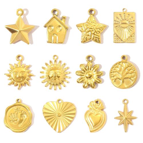 Stainless Steel Pendants 304 Stainless Steel Vacuum Ion Plating & DIY Sold By Bag