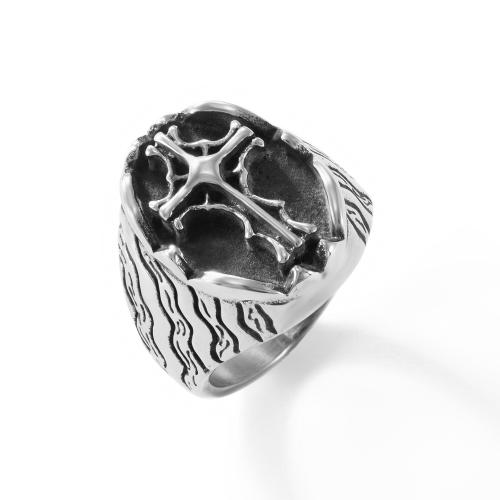 Ring Finger ze stali nierdzewnej, Stal nierdzewna 304, obyty, biżuteria moda & różnej wielkości do wyboru & dla człowieka, oryginalny kolor, sprzedane przez PC