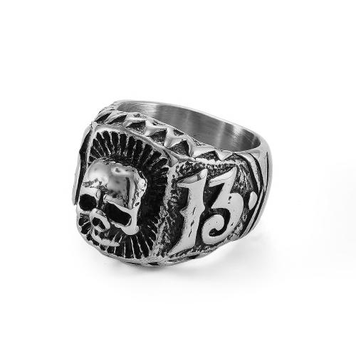 Ring Finger ze stali nierdzewnej, Stal nierdzewna 304, obyty, biżuteria moda & różnej wielkości do wyboru & dla człowieka, oryginalny kolor, sprzedane przez PC