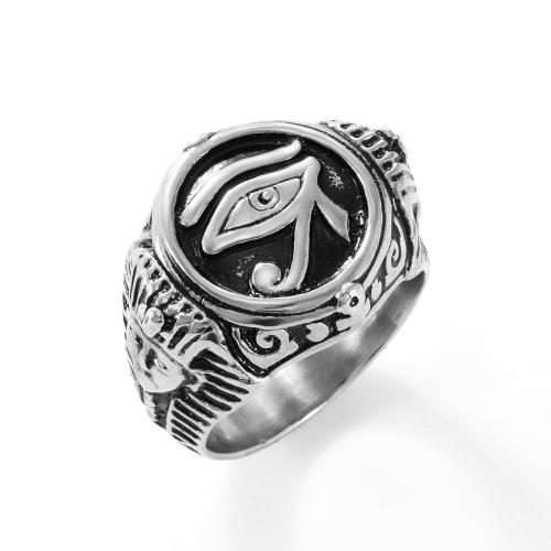 Ring Finger ze stali nierdzewnej, Stal nierdzewna 304, obyty, biżuteria moda & różnej wielkości do wyboru & dla człowieka, oryginalny kolor, sprzedane przez PC