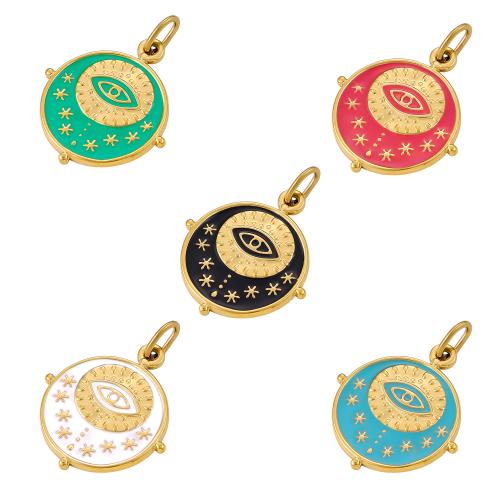 Stainless Steel Pendants 304 Stainless Steel gold color plated DIY & enamel Sold By PC