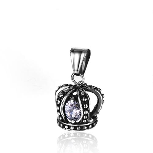 Stainless Steel Pendants 304 Stainless Steel Crown DIY & with rhinestone & hollow Sold By PC