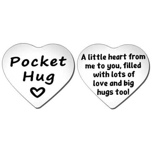 304 Stainless Steel Commemorative Coin Heart plated with letter pattern & for woman Sold By PC