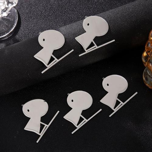 Nerezová ocel Šperky Přívěsky, 304 Stainless Steel, barva stříbrná á, DIY & různé styly pro výběr, více barev na výběr, 10PC/Pair, Prodáno By Pair