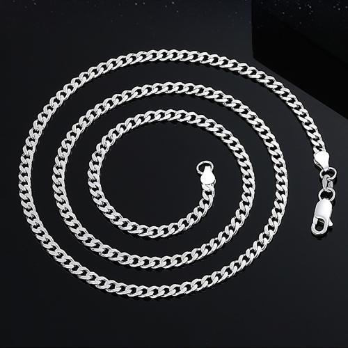 925 Sterling Silver Necklace Chain sideways chain Sold By PC