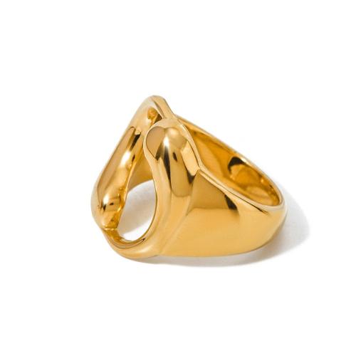 Stainless Steel Finger Ring 304 Stainless Steel 18K gold plated & for woman & hollow Sold By PC