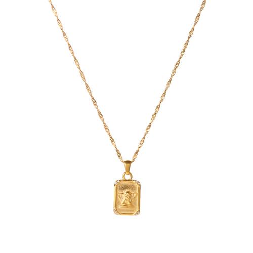 Jewelry Cruach dhosmálta muince, 304 Cruach dhosmálta, plátáilte, jewelry faisin & do bhean & le rhinestone, órga, Díolta De réir PC