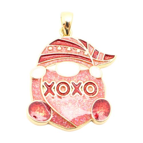 Pingentes Jóias de bronze, cobre, DIY & esmalte, dourado, 24x20x3mm, vendido por PC