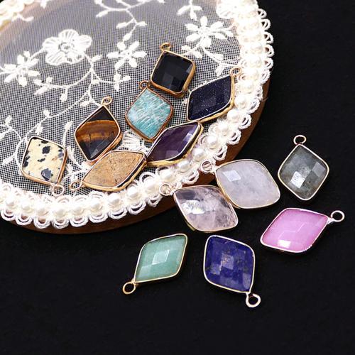 Gioielli ciondoli con gemme, pietra preziosa, with ottone, Rhombus, placcato, DIY, nessuno, 15x25mm, Venduto da PC