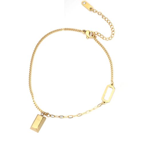 Titanium Steel Anklet fashion jewelry & for woman gold color plated Approx 8-10 Inch Sold By PC