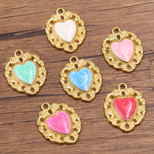 Přívěsky srdce z nerezové oceli, 304 Stainless Steel, á, DIY & smalt, více barev na výběr, 10PC/Bag, Prodáno By Bag