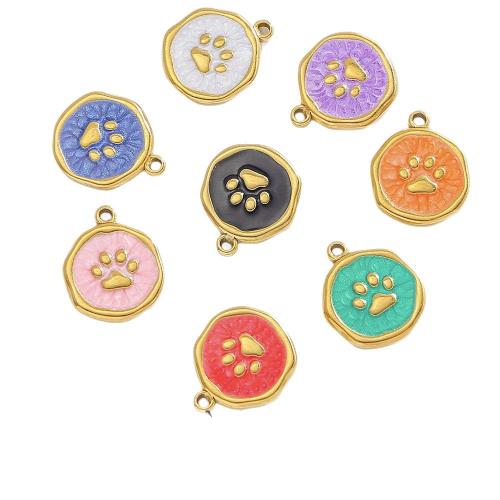 Stainless Steel Pendants 304 Stainless Steel gold color plated DIY & enamel Sold By Bag