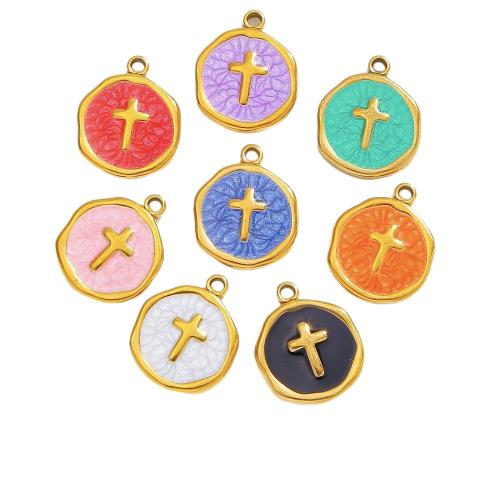Stainless Steel Pendants 304 Stainless Steel gold color plated DIY & enamel Sold By Bag