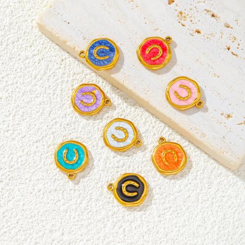 Stainless Steel Pendants 304 Stainless Steel gold color plated DIY & enamel Sold By Bag