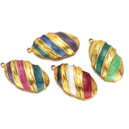 Stainless Steel Pendants 304 Stainless Steel gold color plated DIY & enamel Sold By Bag