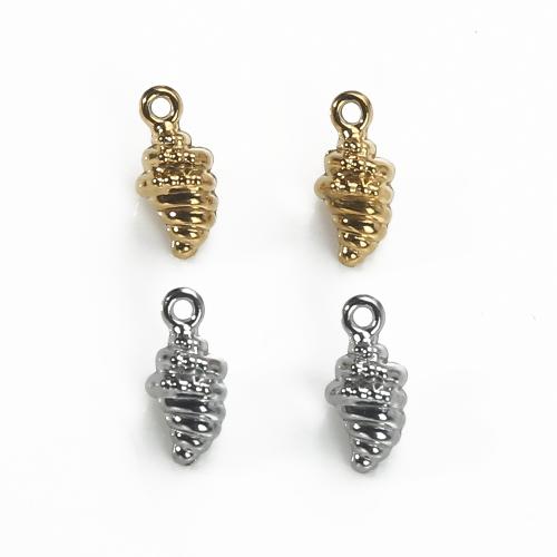 Pendants Jewelry Cruach dhosmálta, 304 Cruach dhosmálta, Conch, DIY, dathanna níos mó le haghaidh rogha, 5.90x5.81x12.47mm, Díolta De réir PC