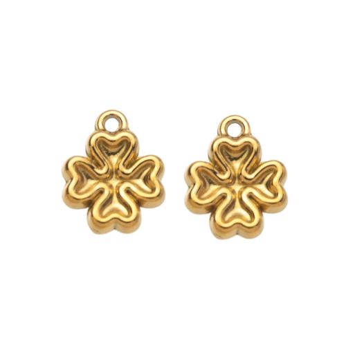 Stainless Steel Pendants 304 Stainless Steel Four Leaf Clover DIY Sold By PC
