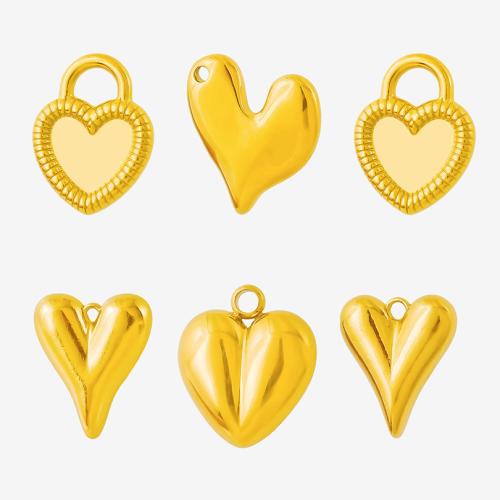 Přívěsky srdce z nerezové oceli, 304 Stainless Steel, á, DIY, více barev na výběr, 10PC/Bag, Prodáno By Bag