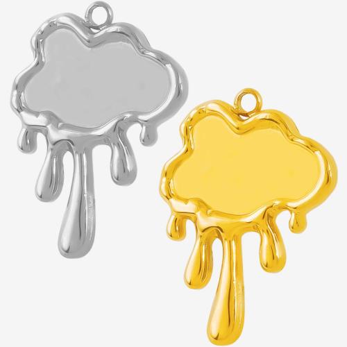 Rustfrit stål smykker Vedhæng, 304 rustfrit stål, Cloud, forgyldt, du kan DIY, flere farver til valg, Solgt af Bag