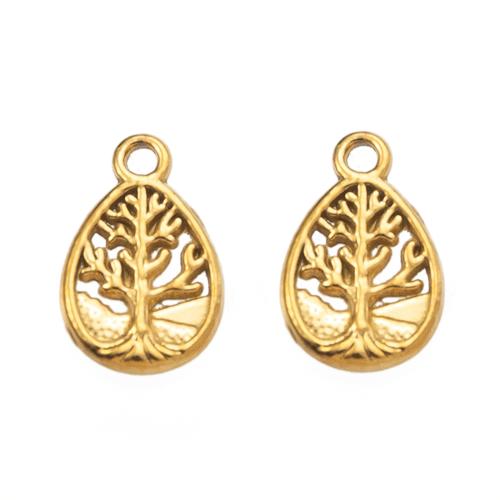 Stainless Steel Pendants 304 Stainless Steel Teardrop DIY & hollow Sold By PC