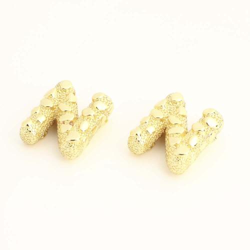 Brass Jewelry Beads Letter N DIY golden Sold By PC