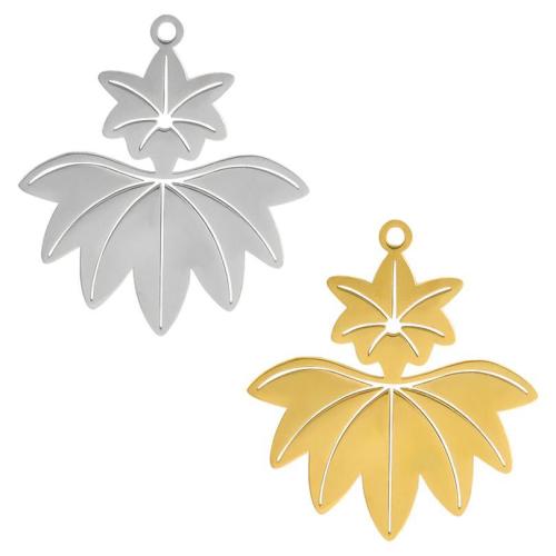 Stainless Steel Pendants 304 Stainless Steel Maple Leaf plated DIY Sold By Bag