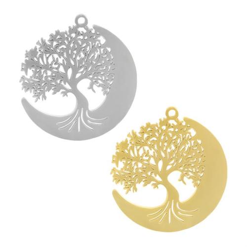 Stainless Steel Pendants 304 Stainless Steel Tree plated DIY & hollow Sold By Bag