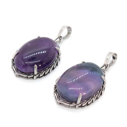 Gemstone Pendants Jewelry with Zinc Alloy polished DIY Sold By PC