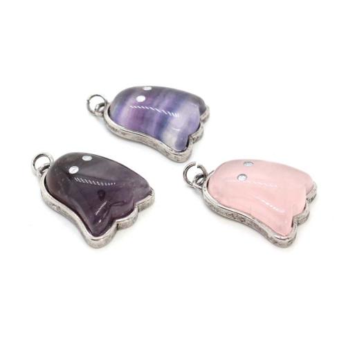 Gemstone Pendants Jewelry with Zinc Alloy Ghost plated DIY Sold By PC