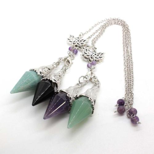 Gemstone Pendulum with Zinc Alloy polished .5 Inch Sold By Pair