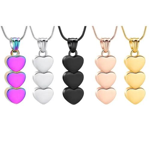 304 Stainless Steel Cinerary Casket Pendant fashion jewelry & Unisex plated Heart Sold By PC