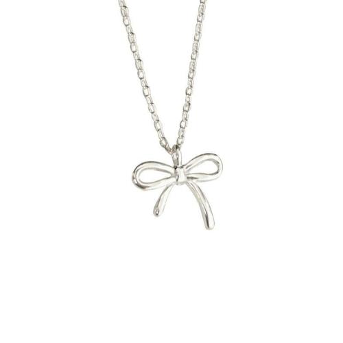 Colar de bronze, cobre, with 5cm extender chain, Laço, banhado, joias de moda & para mulher, comprimento Aprox 40 cm, vendido por PC