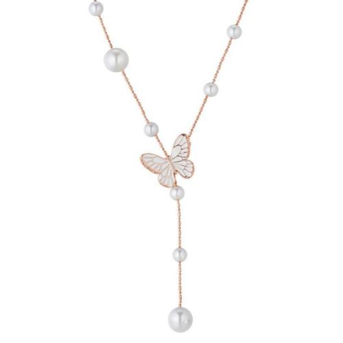 Colar de bronze, cobre, with Contas de vidro & resina, with 5cm extender chain, banhado, joias de moda & para mulher, vendido por PC