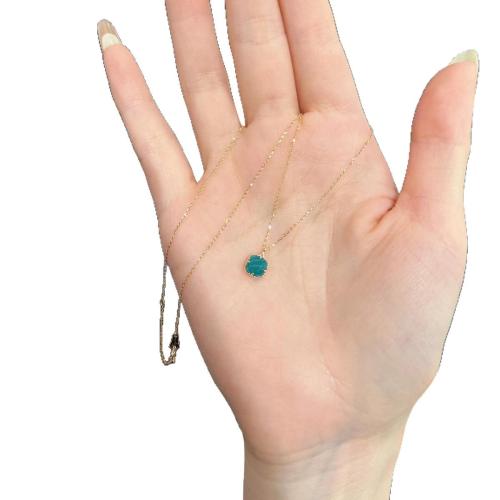 Colar de bronze, cobre, with resina, with 5cm extender chain, banhado, joias de moda & para mulher, verde, comprimento Aprox 40 cm, vendido por PC