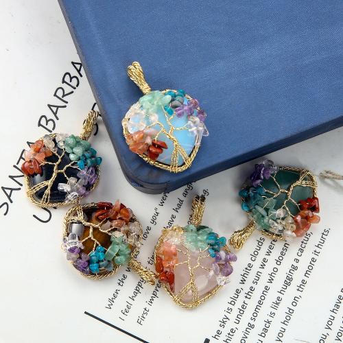 Gemstone Pendants Jewelry Brass with Gemstone plated DIY nickel lead & cadmium free Sold By PC