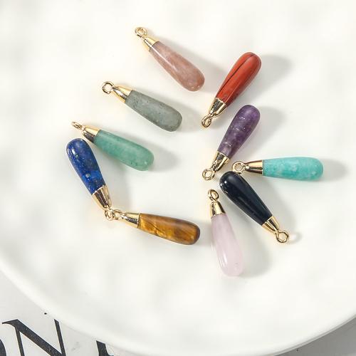 Gemstone Pendants Jewelry Brass with Gemstone plated DIY nickel lead & cadmium free Sold By PC